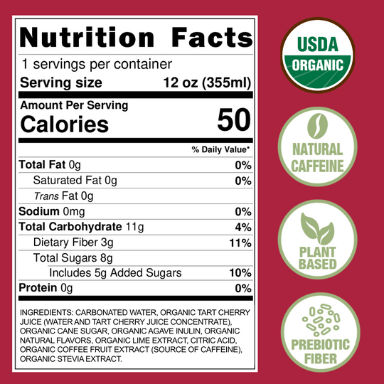Trailblazin' Cherry Lime Organic Energy Drink (Pack of 12)
