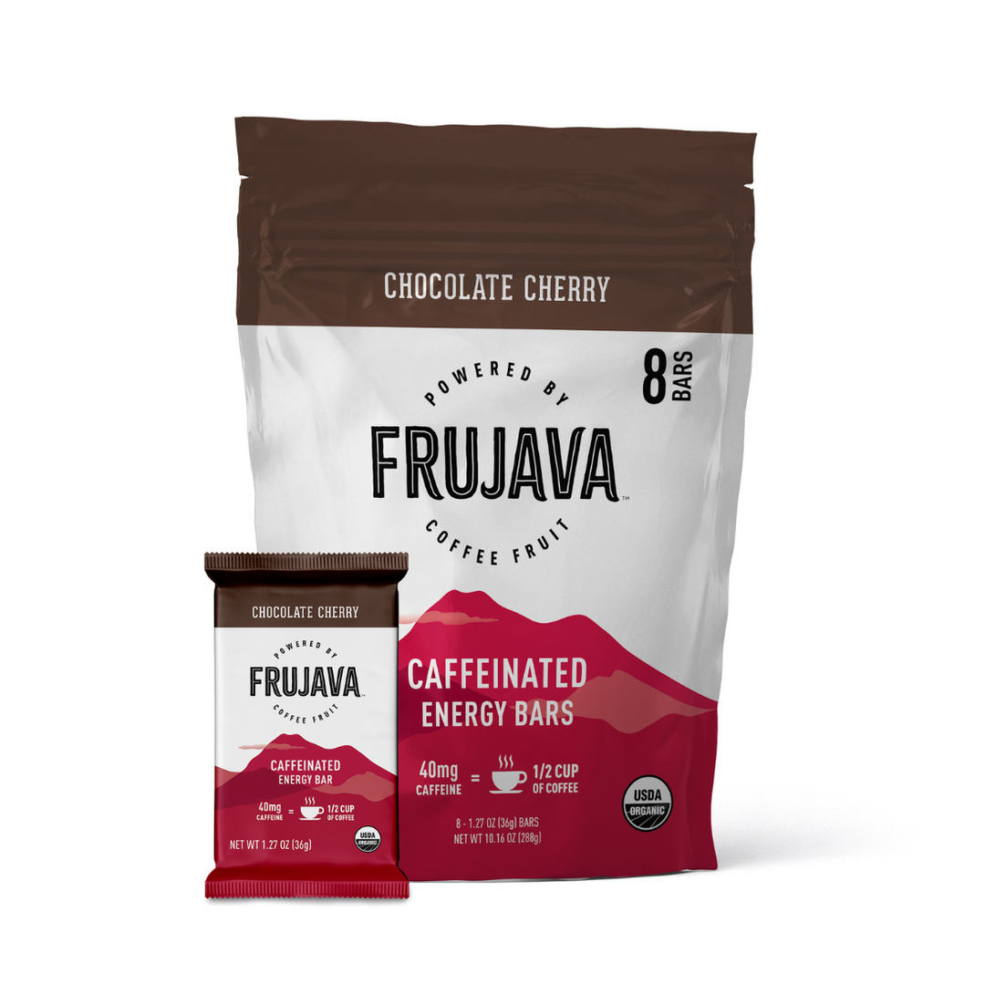 Chocolate Cherry Organic Caffeinated Energy Bars (Pack of 8)