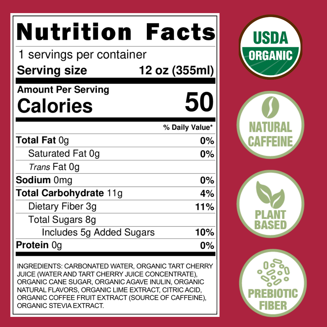 Trailblazin' Cherry Lime Organic Energy Drink (Pack of 12)